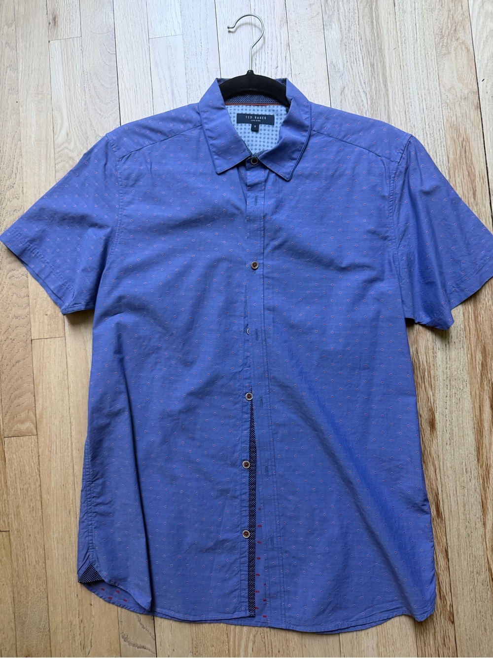 Ted Baker Men's Short-Sleeve Periwinkle Button Down Shirt Sz 3 (M)